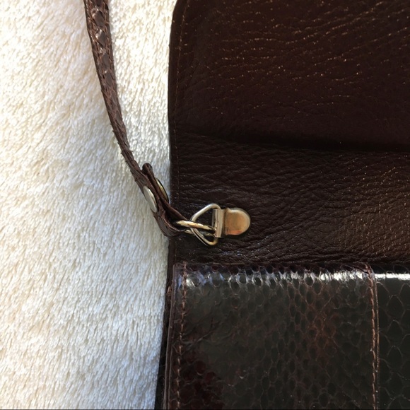 Vintage Faux Snakeskin Brown Purse - Picture 5 of 15